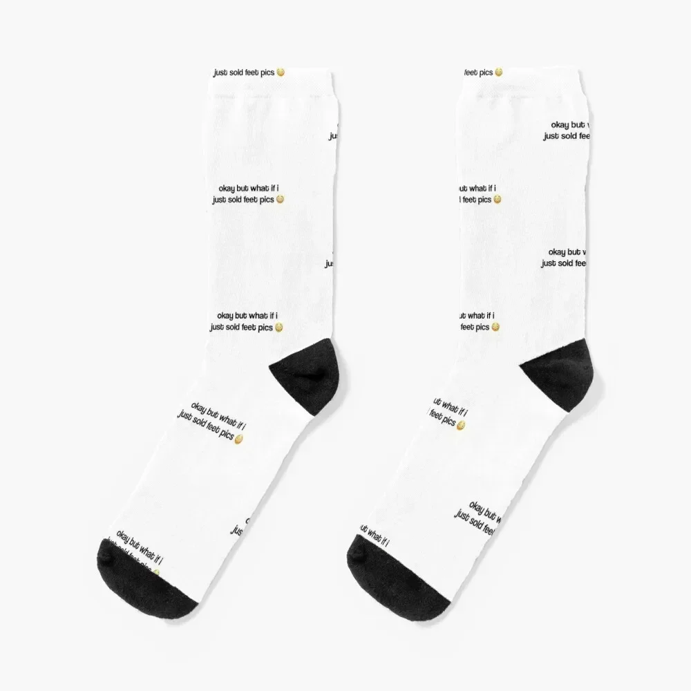 okay but what if i just sold feet pics Socks shoes funny gift designer retro Girl'S Socks Men's