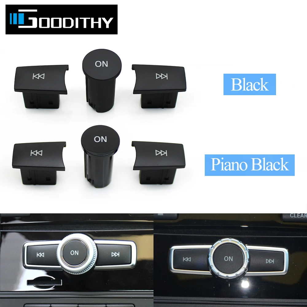 3PCS Front Dashboard  Console Radio CD Player Button Knob Switch Cap For Mercedes Benz W204 X204 W166 W212 W207 W218 W117 W176