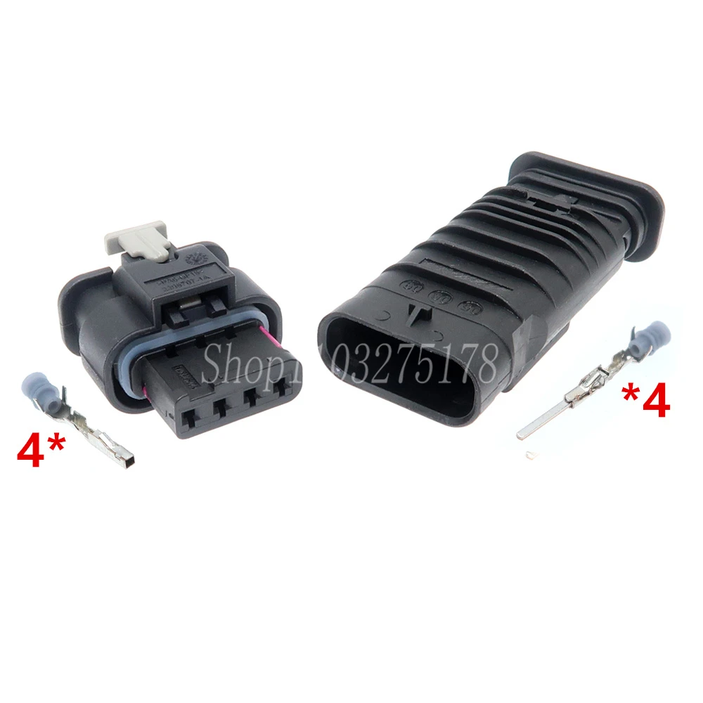 1 Set 4 Pin 4F0973704 1-1718656-1 1718657-1 Car Reversing Radar Cable Harness Socket for VW Audi Waterproof Connector