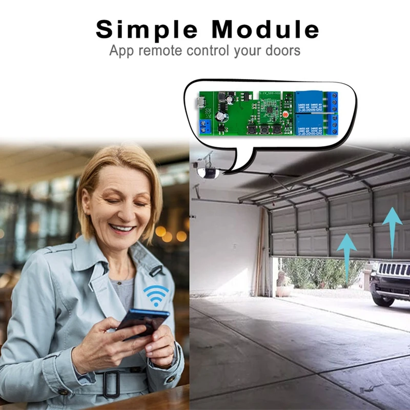 ABPQ-Ewelink controlador de Motor de actuador lineal eléctrico Wifi de 2 canales 12V 24V 110V 220V 2CH interruptor de relé