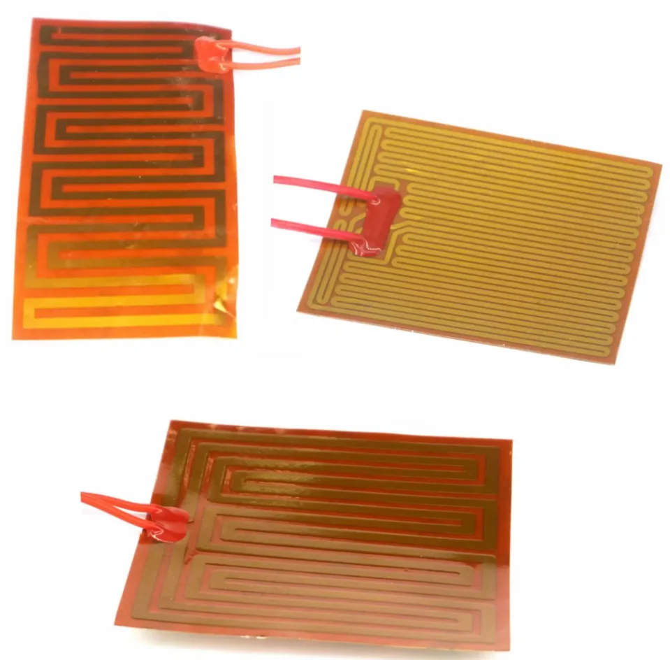 12V/24VDC Flexiable Eeletric Polyimide Film Heater Heating Element for Electrical Wires Oil Tank 3D Print