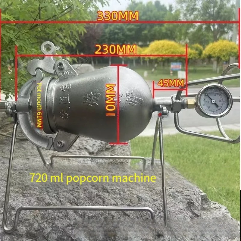 For 500ml Home Old Popcorn Maker Grain Amplifier Machine 720ml Hand-cranked Puffed Rice Corn Making Machines