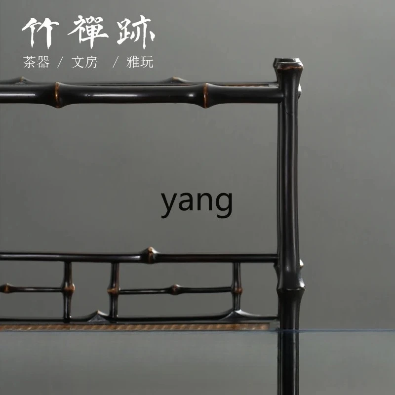 LMM  two-layer tea cabinet with cabinet door tea shed bookcase tea set storage display rack