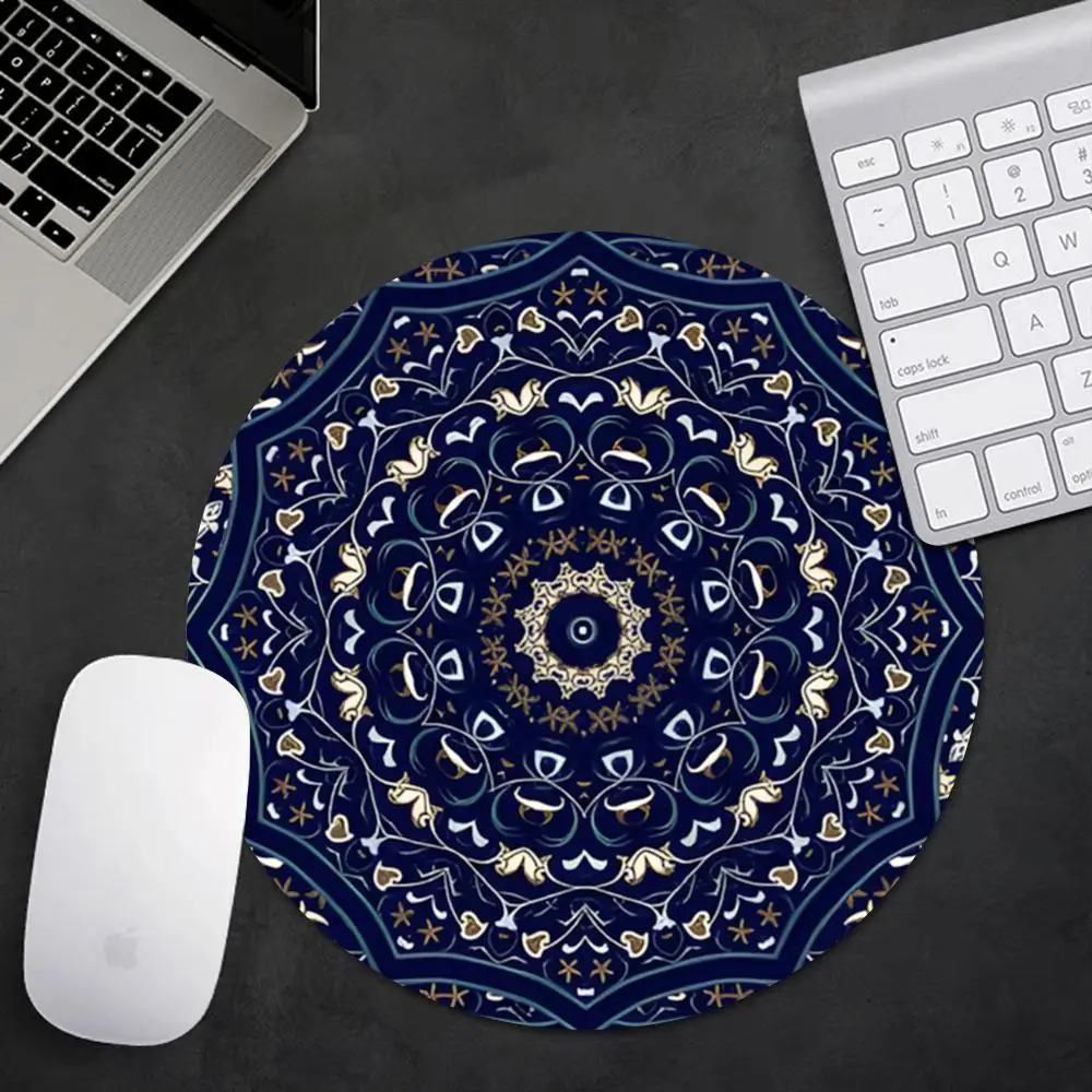 Persian Round mouse pad small Retro classic pattern table mat rubber anti-slip desk portable mousepad PC desktop decoration