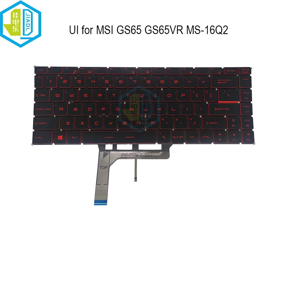 UI English USA Laptop Keyboard Backlit Backlight For MSI GS65 GF63 Stealth GS65VR MS-16Q2 MS-14B1 MS-14B2 14B3 MS-16S1 NSK-FDDBN