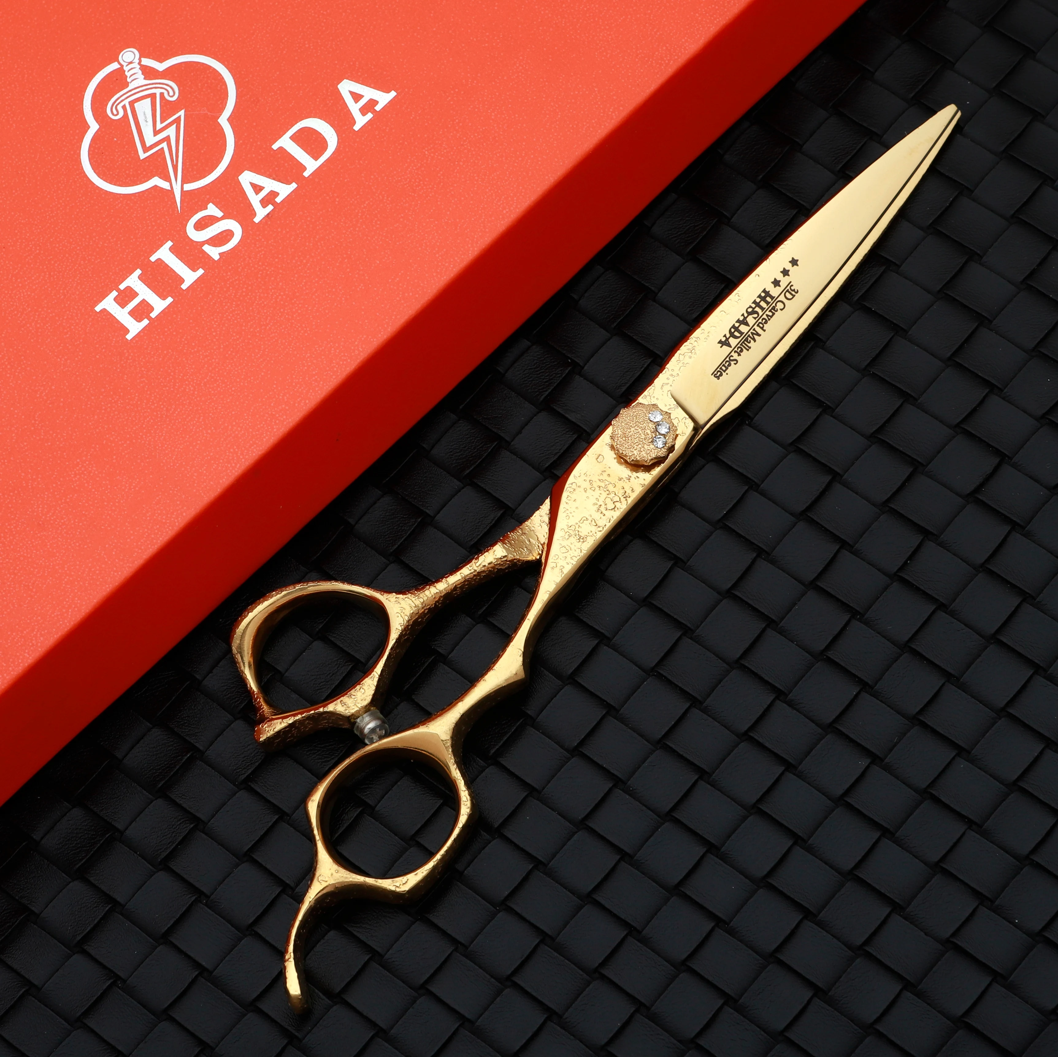 

Парикмахерские ножницы для стрижки волос, золотые/серебряные, 6.2-6.5 дюймов, специальные ножницы для барбершопов, изготовлены из материала VG10, точное производство.