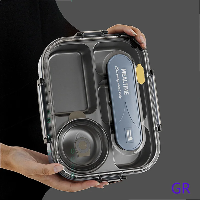 316 Stainless Steel Large Capacity Bento Box Microwave Safe Lunch Container for Students Office Workers