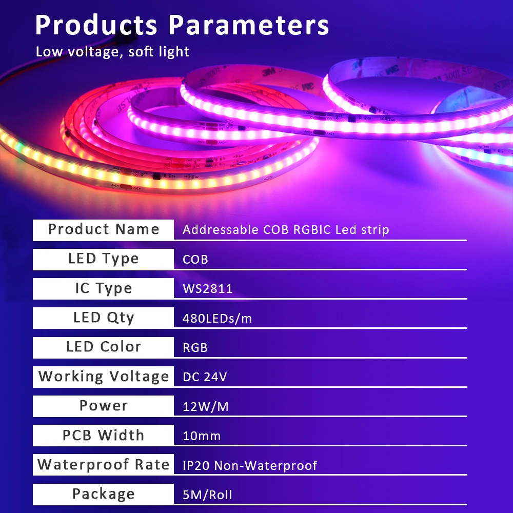 Lampka LED płynącą wodą LED do kolb RGBIC 5M 10M 15M 20M DC24V adresowalna do dotykowy pilot zdalnego sterowania kolor marzeń wyścigów konnych