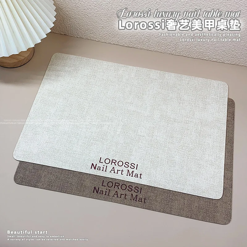 Double-Sided Leather Manicure Table Pad, Brown Nail Shooting Prop, Dirtproof Waterproof Hand Rest Cushion Tool