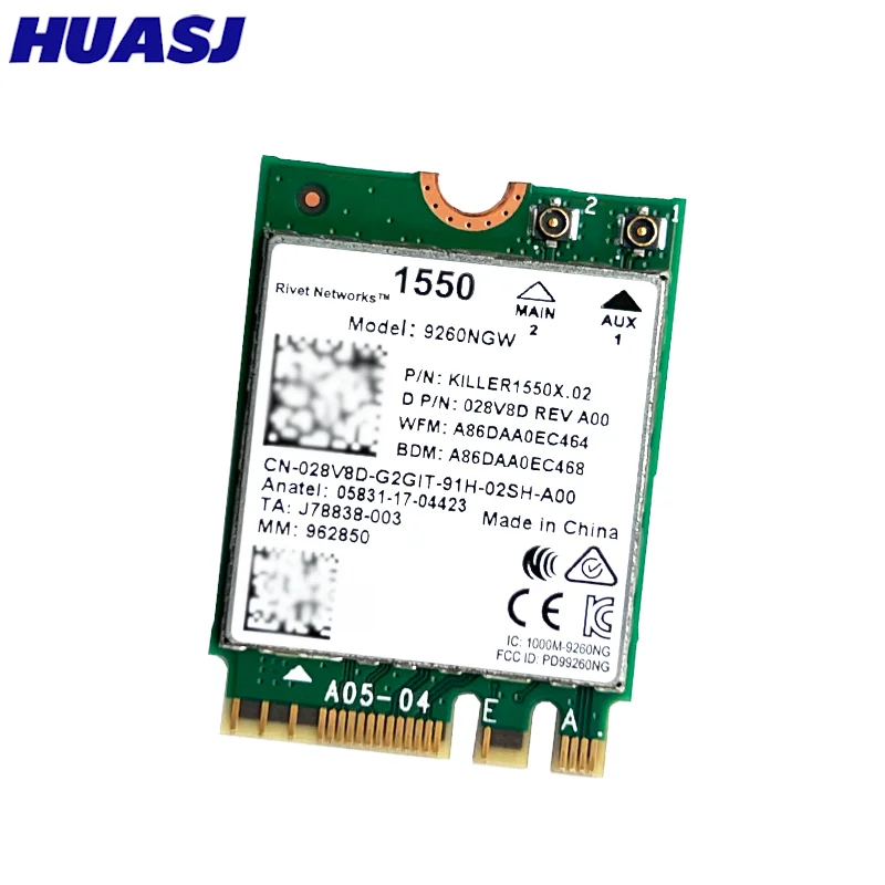 1550 1550AC 9260 9260NGW NGFF 1730Mbps WiFi + Bluetooth-compatible 5.0 802.11ac Card  Better than 1535