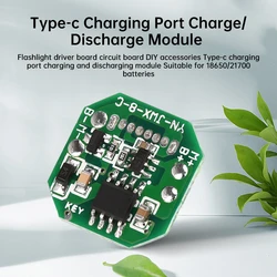 Flashlight Driver Board DIY Circuit Board Type-C Charging and Discharging Integrated Module for 18650/21700 Battery