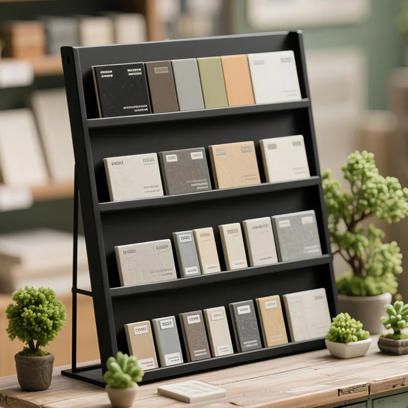 Stone tile sample display stand Wood sample drawing board Cabinet door Glass small sample Swatch slot Storage rack