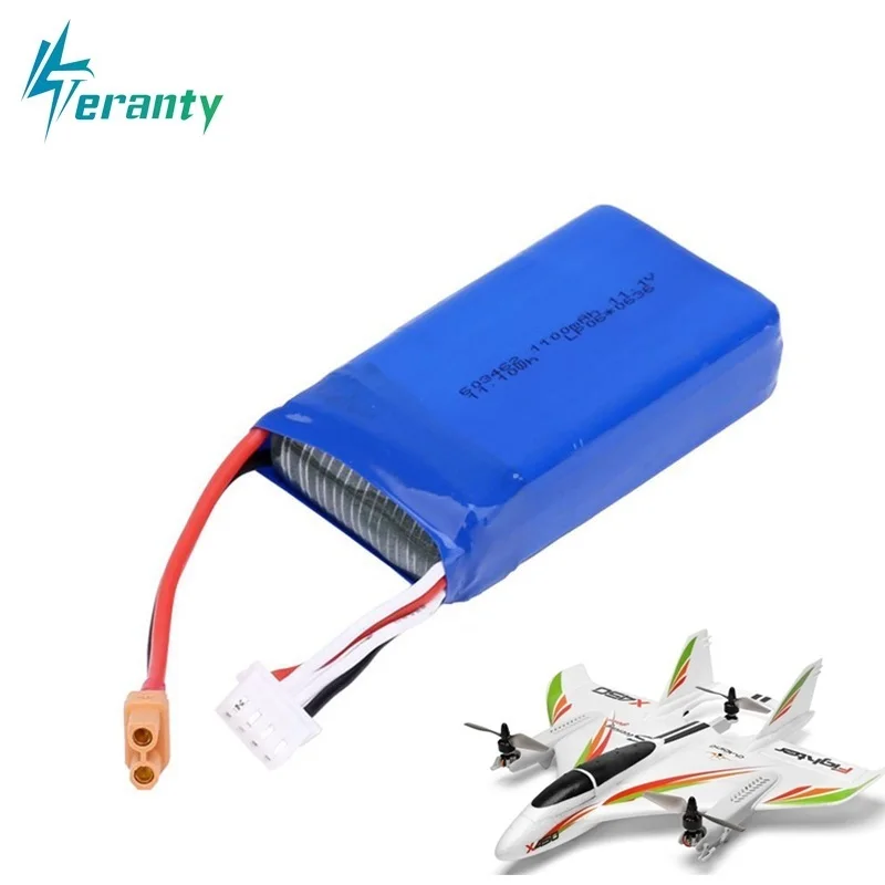 Upgrade 11.1V 1300mAh Lipo Battery For XK X450 FPV RC Airplanes Spare Parts Accessory 1100mAh 11.1V replace Batteries For X450