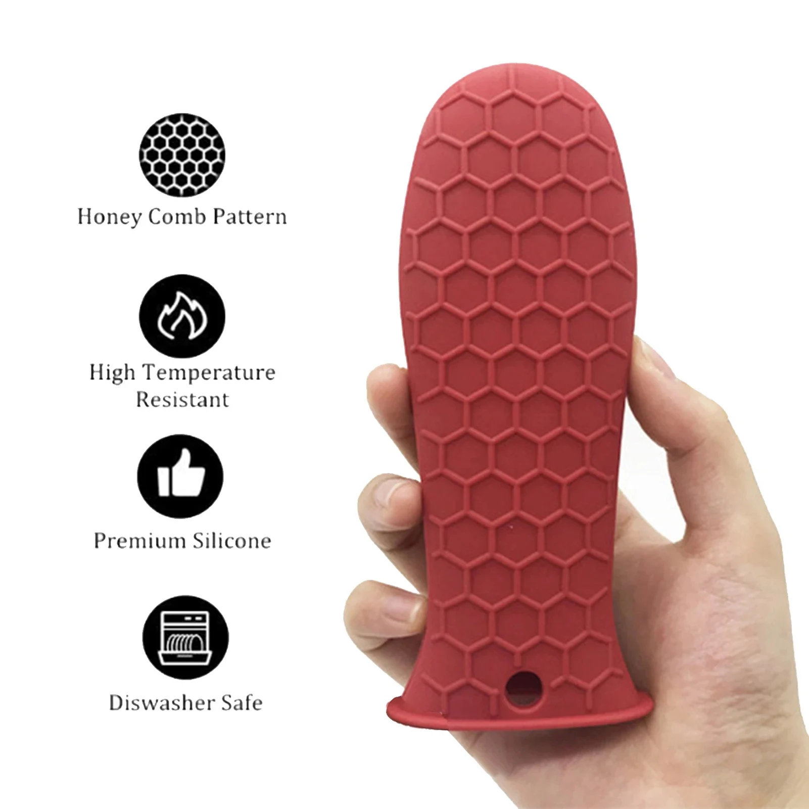 Premium-Pot Handle Cover Silicone Anti-Scalding Holder High Heat Resistance Silicone Pot Handle Cover for Frying Pan Milk Pan -2