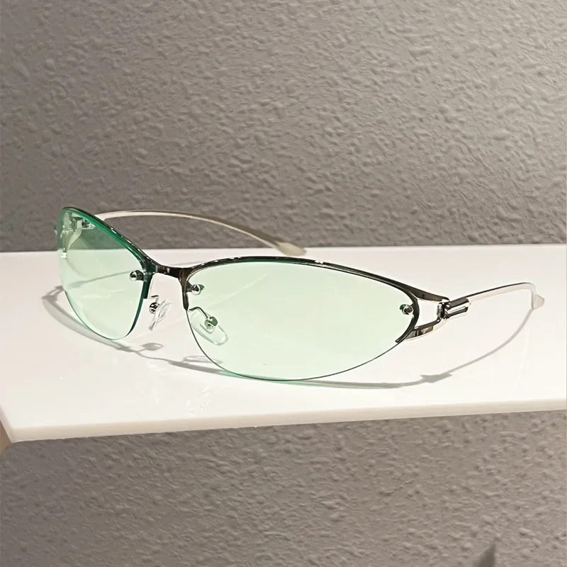 Neue Y2K Girl Technologie Mode Sonnenbrille Metall Cat-Eye Sonnenbrille für Frauen Trendige Marken-Brille für Männer Outdoor-Reise-Brillen – Detail 17
