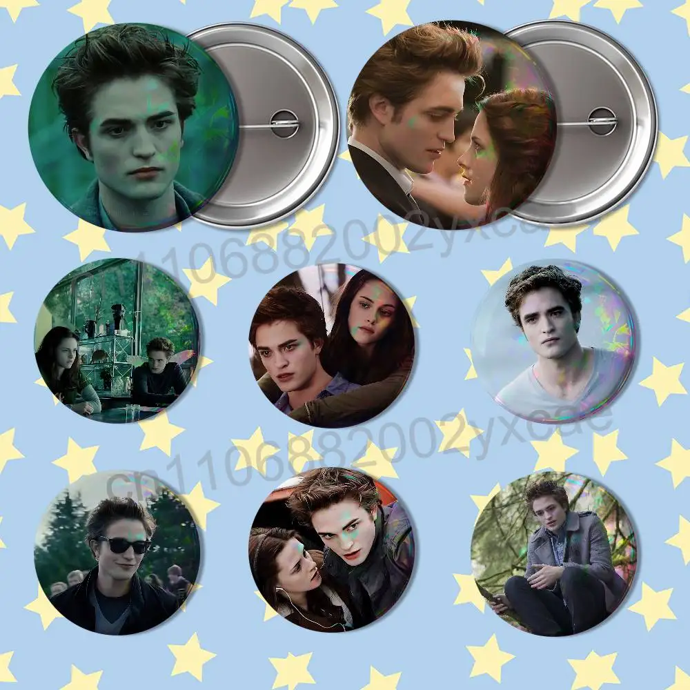 Edward Bella Swan Twilight Badge on Backpack Clothes decoration Tinplate Round Brooch Funny Custom Gifts for Friend