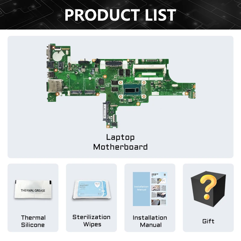 NM-A052 레노버 씽크 패드 T440S 노트북 마더 보드 I5-4300U 4GB RAM VILT0 NM-A052 FRU 04X3901