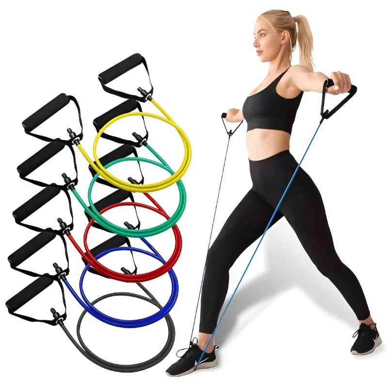 Resistance Bands With Handles Exercise Workout For Men Women Strength Training Equipment At Home 5 Levels Tube Band Pull Rope