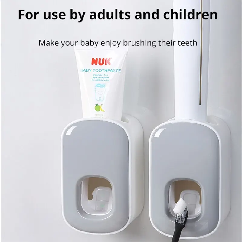 1pc Waterproof Toothpaste Squeezer Automatic Toothpaste Dispenser Wall Mount Bathroom Bathroom Accessories Toothbrush Holder