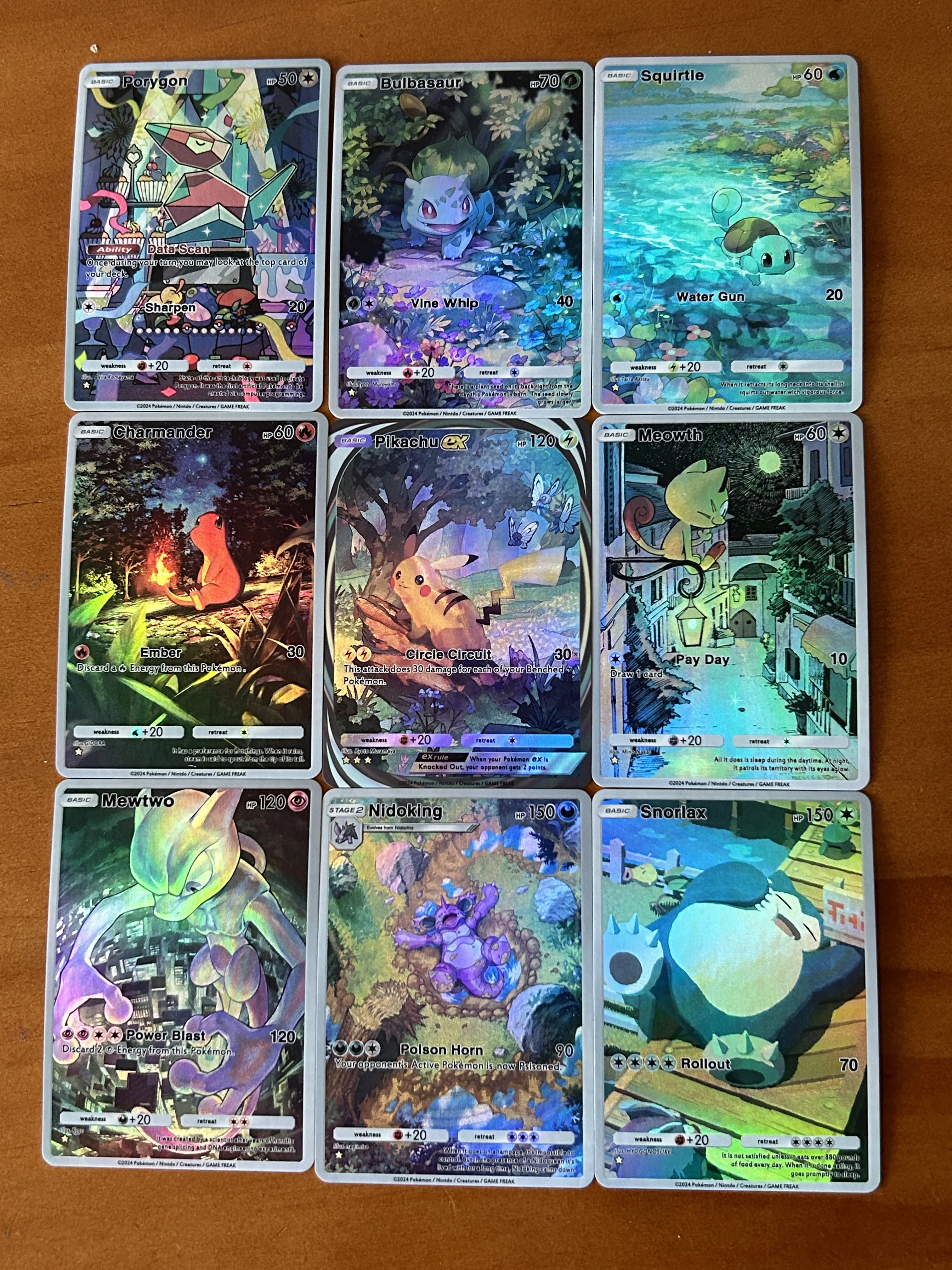 PTCG Anime Game English Pocket Card Eevee Mewtwo Charizard Snorlax Squirtle Bulbasaur Flash Texture Hobby Collection Cards