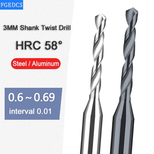 Wiertło ze stopu węglika stal wolframowa stal nierdzewna Twist Bit 0.61 0.62 0.69 0.64 0.63 0.65 0.670.68mm wiertarka do metalu do maszyny CNC