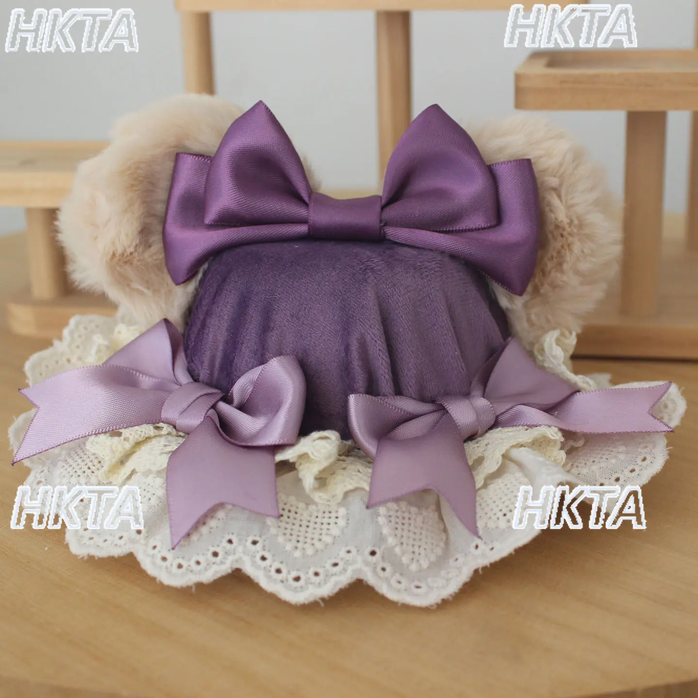 Chapeau bob original fait main, motif ours de dessin animé mignon, rose et vert, avec oreilles d'ours, petit chapeau Lolita pour filles, petit chapeau mignon, costume de cosplay