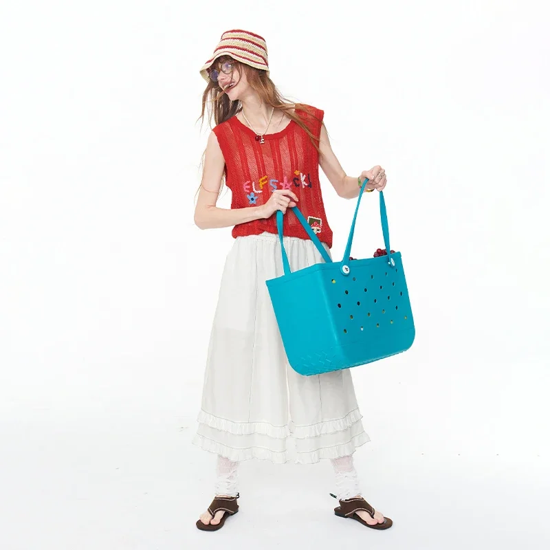 ELFSACK Elastic Drawstring Linen Cotton Skirt, Lace Trim Tiered Midi Skirt, Bohemian Flowy White Skirt