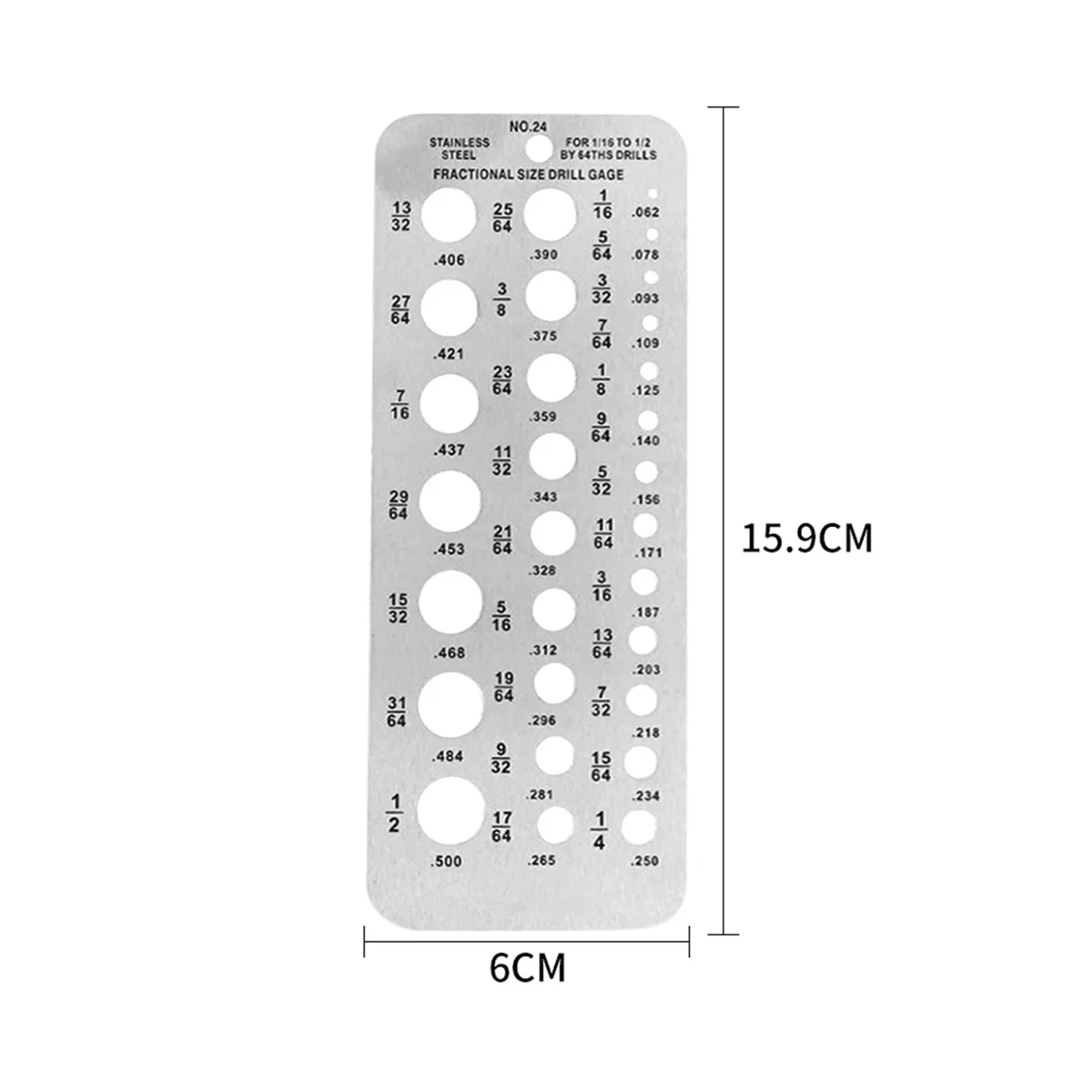 Jauge de diamètre en acier inoxydable, jauge de diamètre, mesure de l'épaisseur du fil, testeur de règle, perceuse bricolage, outil de jauge de mesure