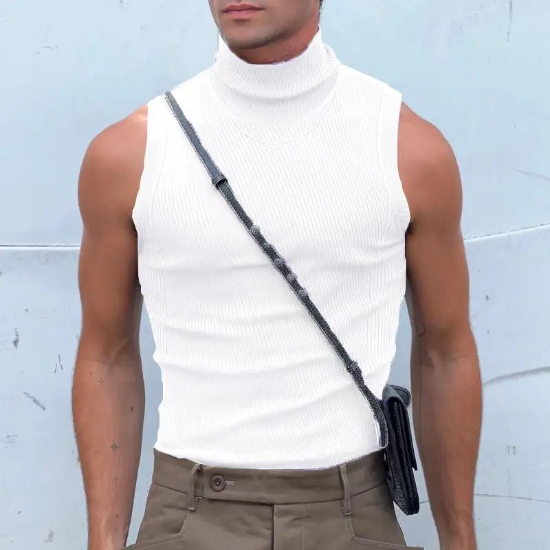 

Sexy Tight Men's Vest Faionable Svel Knitted irt Special Wide Fit Lightweight Summer Color Casual Wear
