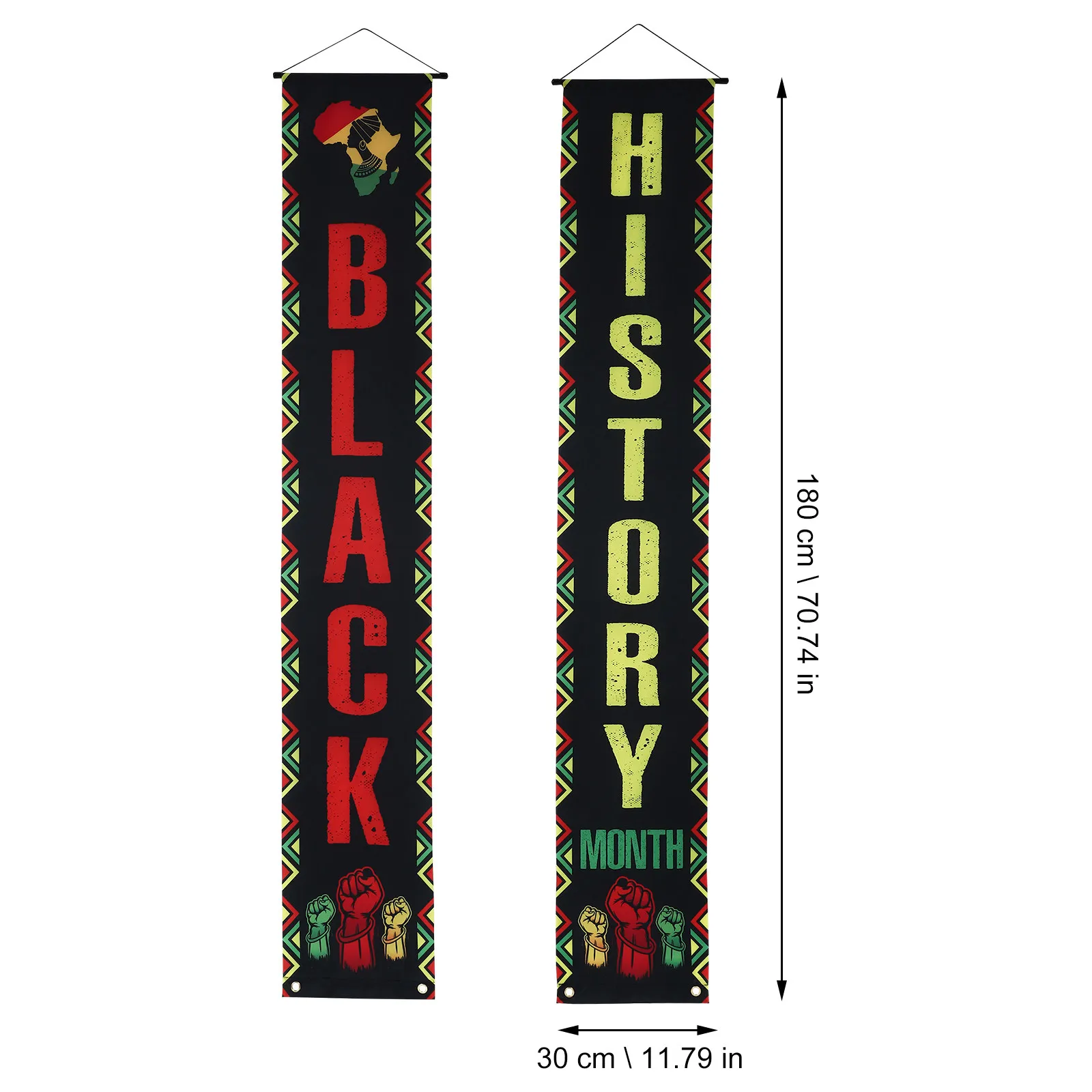 1Pair Month Doorway Couplets Polyester Festive Porch Banner for Juneteenth Celebration Backdrop Hanging Decor