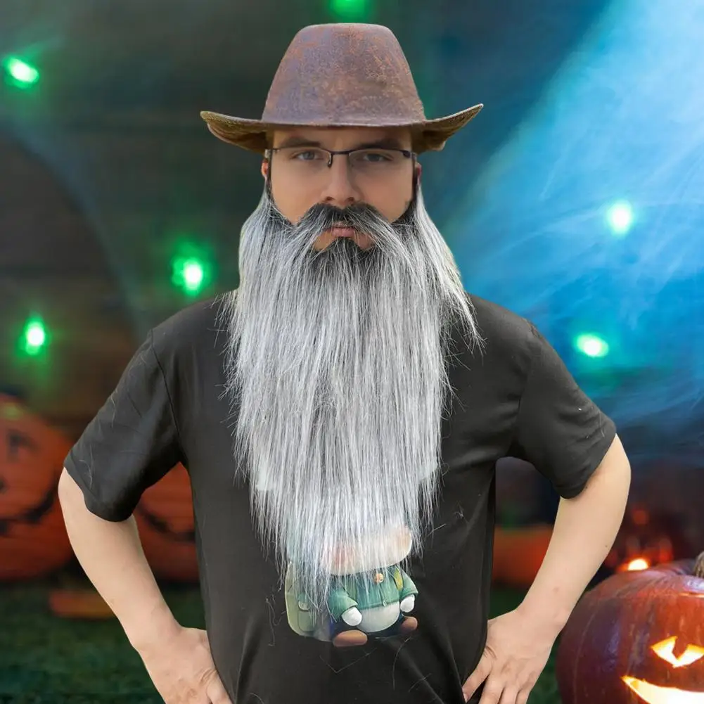 Costume de moustache de fête drôle pour homme, Halloween, barbe, pâques, accessoire de Cosplay, fournitures faciales, déguisement de jeu, fournitures de moustache noire