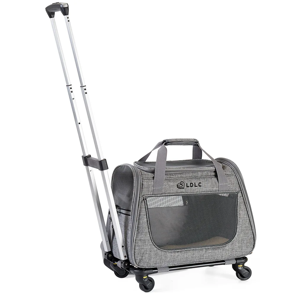 

The portable cat bag with a large side window can be equipped with a pull handle pet bag. It is a breathable travel single-shoul