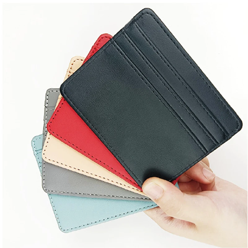 Unisex Large Capacity Card Slot Small Multiple Women's Leather PU Cards Sleeve Holders Package Cash ID Bank Clips Case Wholesale