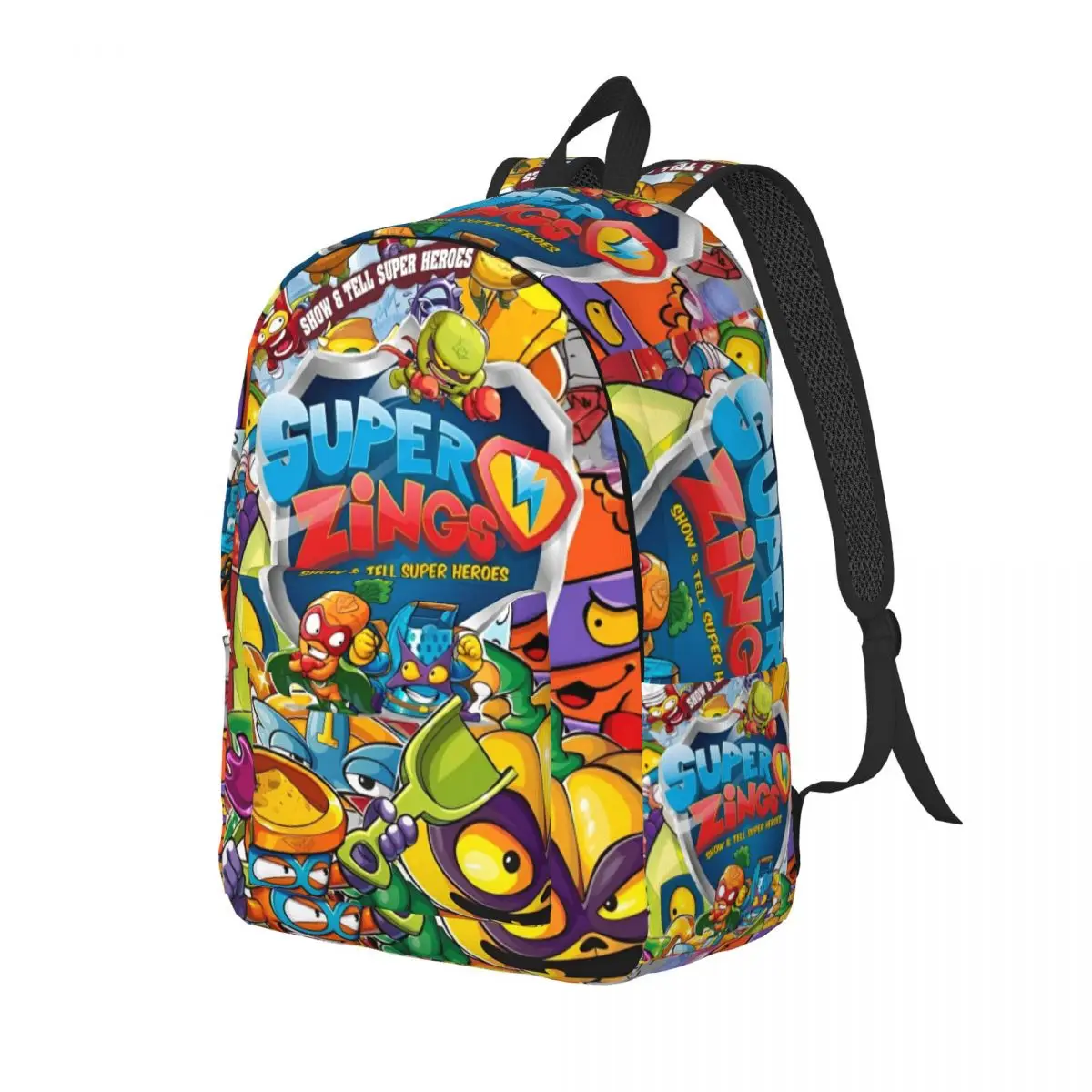 Super Zings Cool Backpack with Pocket High School Work Funny Superzings Daypack for Men Women College Canvas Bags