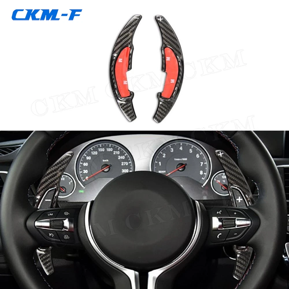 Carbon Fiber Red/Black Car Accessories Paddle Shifter Sticker For BMW M2 M3 M4 M5 M6 X5M X6M