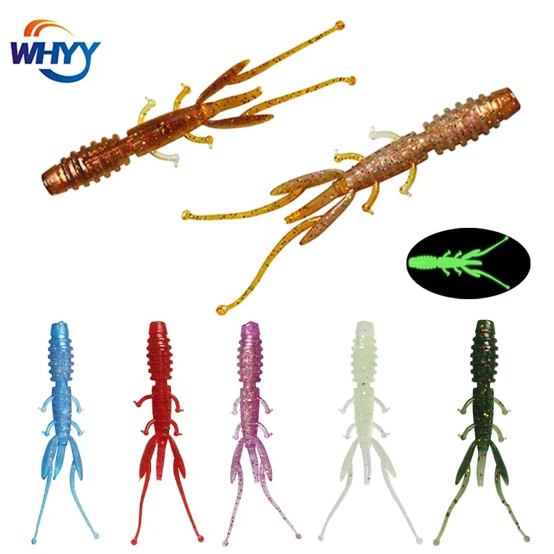 

WHYY 12pcs/set Crazy Lures 85mm/2.2g Wobbler Jig Easy Shiner shrimp Lobster Soft Plastic Shrimp smell with salt Fishing Lures