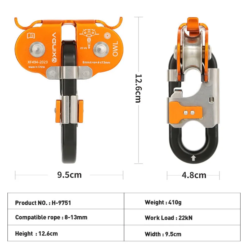 

Mountaineer Steel Cable Pulley Outdoor Crossing ZiplineTwin Wheels Pulley Aluminum Tandem Double Pulley With Ball Bearing