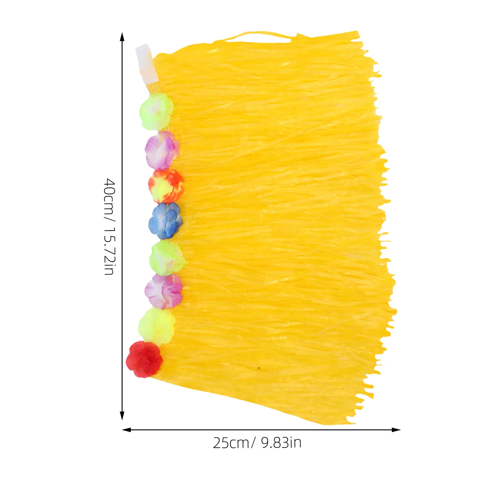 Hawaiian Hula Skirt Set Yellow Simulation Flower Headdress Bracelets Hanging Garland Luau Party Accessories Kids Grass Skirt - view 6