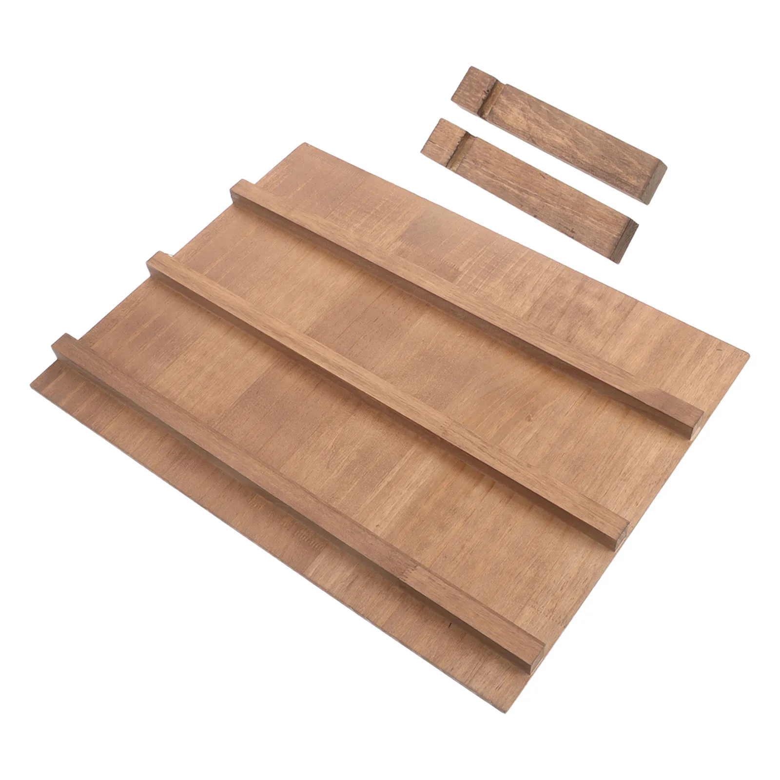 Wood Nail Display Organizer 3-Tiered Wooden Manicure Display Stand Desktop Nail Art Showcase Rack Jewelry Earring Storage Holder