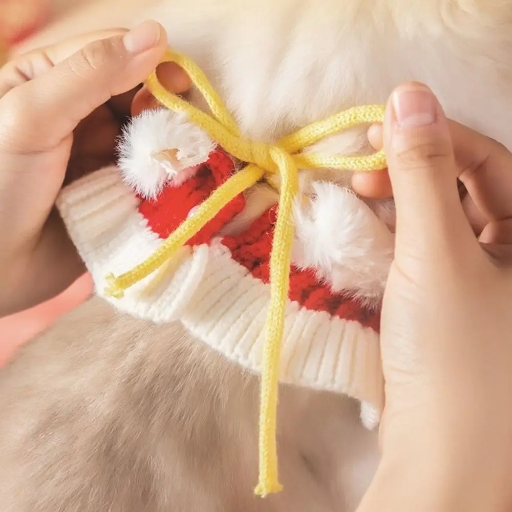 

Pet Accessories Adjustable New Year Cat Scarf Cartoon Soft Cat Knitted Tricot Lucky Blessing Comfortable Bib Collar New Year
