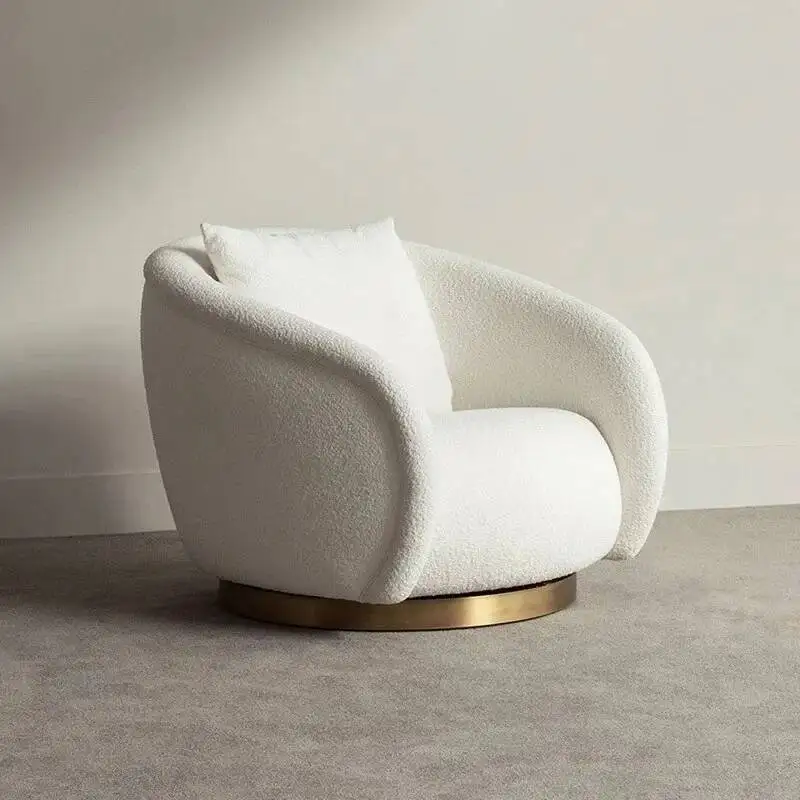 

Z Nordic Swivel Accent Chair Furniture Modern Living Room Bedroom Shaped Sofa For Home Hotel Apartment Use