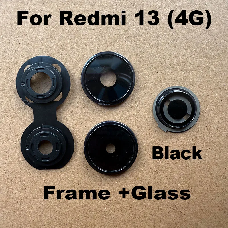 For Xiaomi Redmi 13 Back Camera Lens Glass Rear Camera Lens With Frame Glue Adhesive Replacement