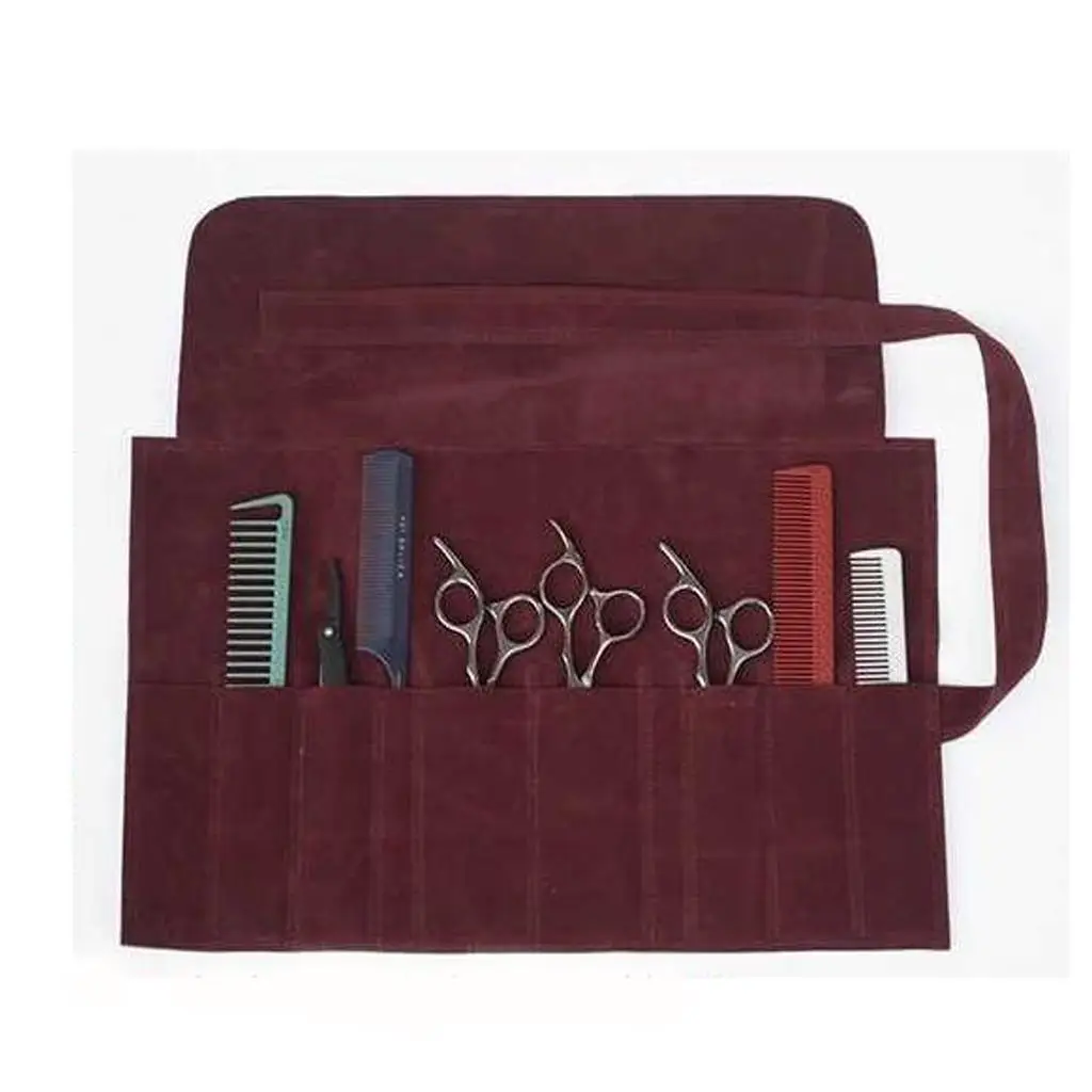 

Hairdresser Scissors Holder Belt PU Material Foldable Barber Bag Organizer for Hair Cutting Tools and Salon Supplies