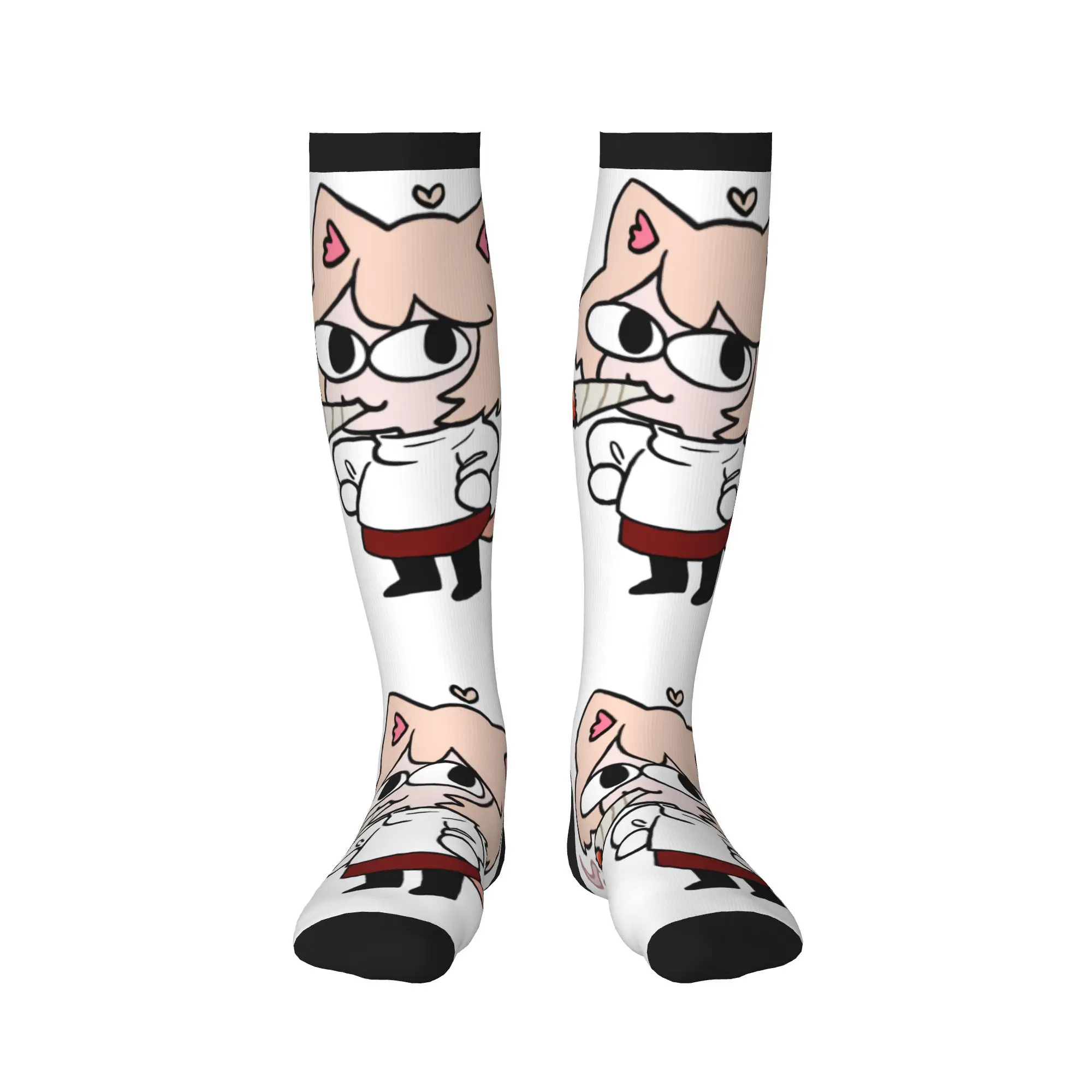 Cute Men's Neco Arc Cartoon Animated Cat Dress Socks Unisex Warm Breathbale 3D Printing  Sports Compression Socks view 2