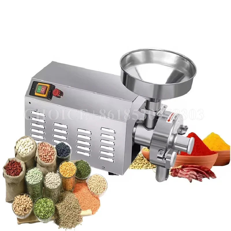 High Power Stainless Steel Grinder Grinding Milling Machine Wheat Sesame Mill Grinder Cocoa Bean Tea Spice Powder Pulverizer