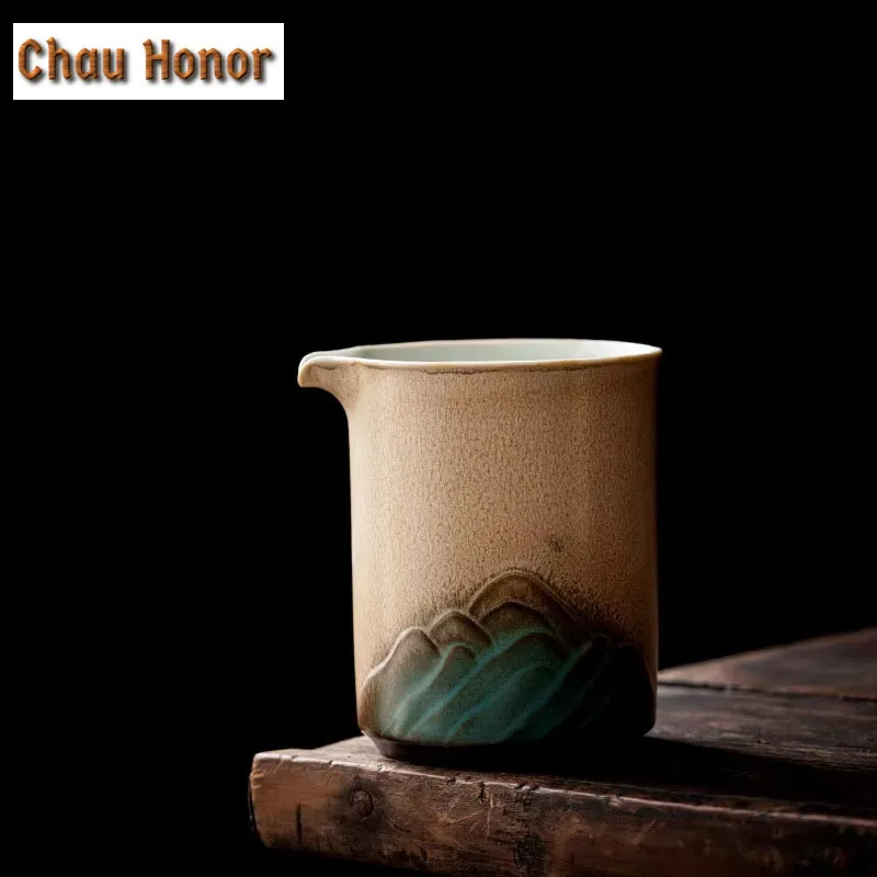 

220ml Japanese Coarse Pottery Distant Hills Tea Pitcher Tea Divider Cha Hai Dispenser Justice Cup Puer Fair Mug Cafes Supplies