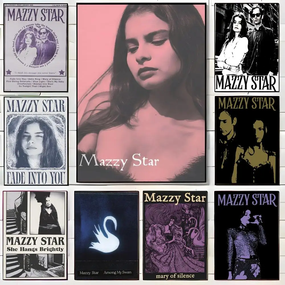 Hot Rock Band M-Mazzy Star Poster HD Home Decor Sticky Wall Waterproof Home Living Room Bar Aesthetic Decor