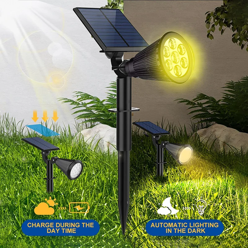 أضواء LED الشمسية في الهواء الطلق RGB تغيير مصباح الحديقة الأرضي IP65 أضواء المناظر الطبيعية للماء حديقة الديكور أضواء في الهواء الطلق