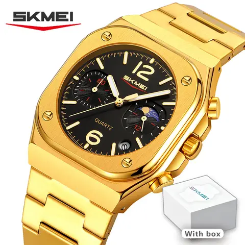 SKMEI Business elites Men Quartz Zinc alloy Watch Waterproof Men Electronic Luxury date timing Stainless steel Wristwatches 9368