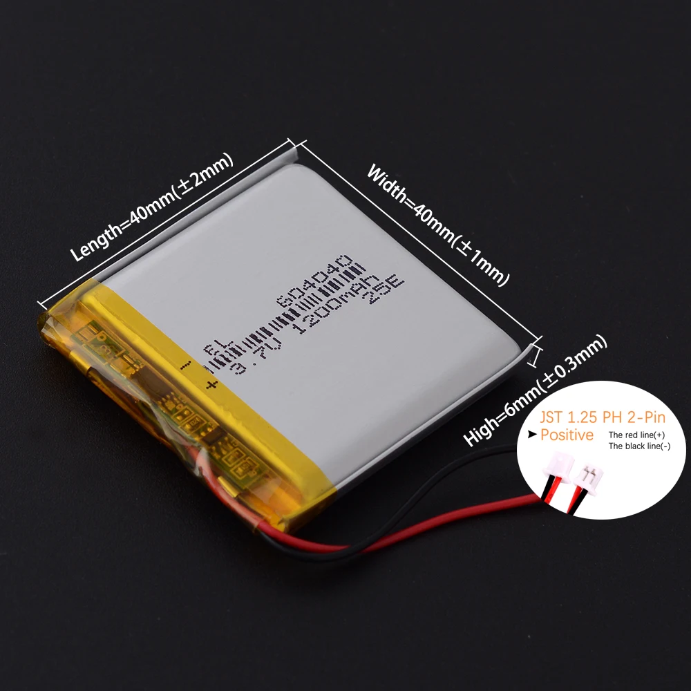 10 PCS/Lot  JST1.25mm 2Pin 804040 3.7V 1800mAh Lithium Polymer LiPo Battery 304040 404040 504040 604040 704040 904040 104040